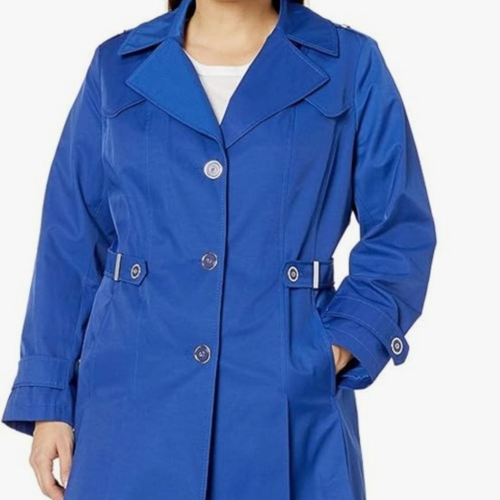 Via Spiga Royal Blue Trench Coat NWT Plus Size